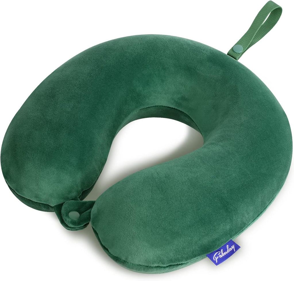 Fabuday Neck Pillow for Travel Memory Foam - Travel Pillows for Sleeping Airplane with Attachable Snap Strap Soft Washable Cover, Flight Pi…