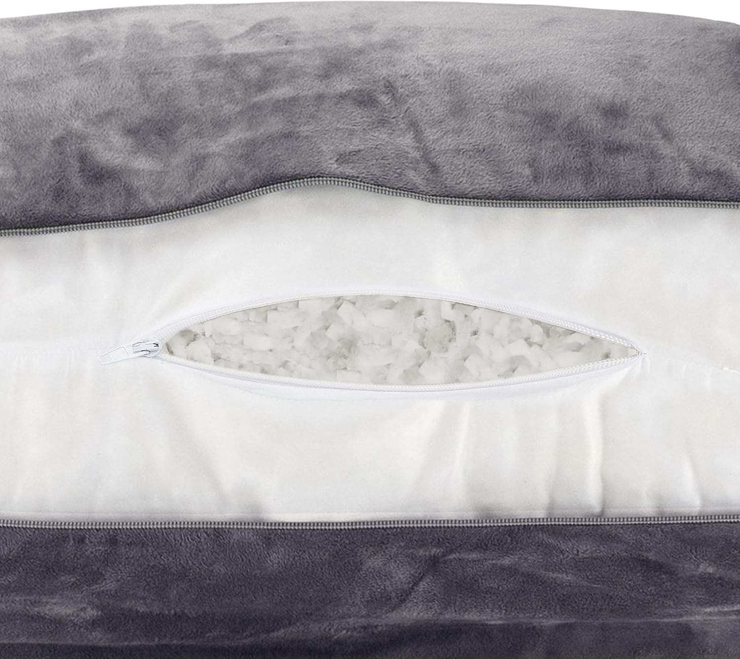 HusbandPillow Husband Pillow Dark Grey, Standard+ Original Reading Pillow in Bed Rest Chair, Shredded Memory Foam Large Lounge Cushion Adul…