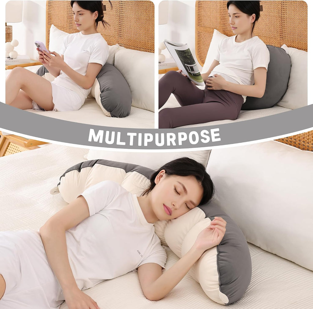 Peallow(Pat. Pend) – Long Round Body Pillow for Adults, Bolster Pillow for Sleeping, Soft and Supportive Pillow for Sleeping & Lumbar…