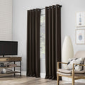 Sun Zero Nordic 2-pack Theater Grade Extreme 100% Blackout Grommet Curtain Panel Pair, 52" x 63", Cocoa Brown