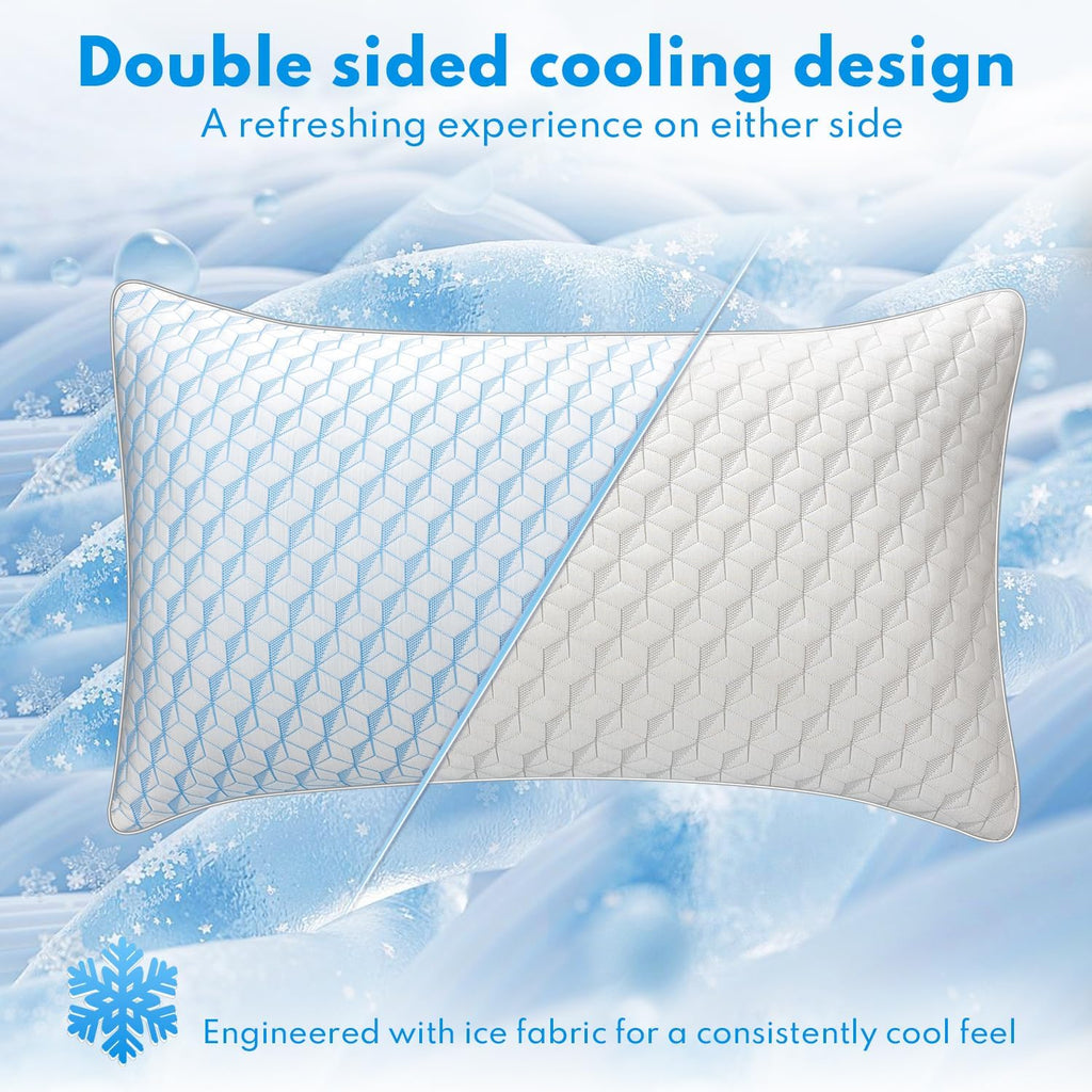 Heycuzi Bed Pillows Queen Size for Sleeping - Breathable Cooling Down Alternative Soft Pillows Set of 2 for Side, Back, and Stomach Sleeper…
