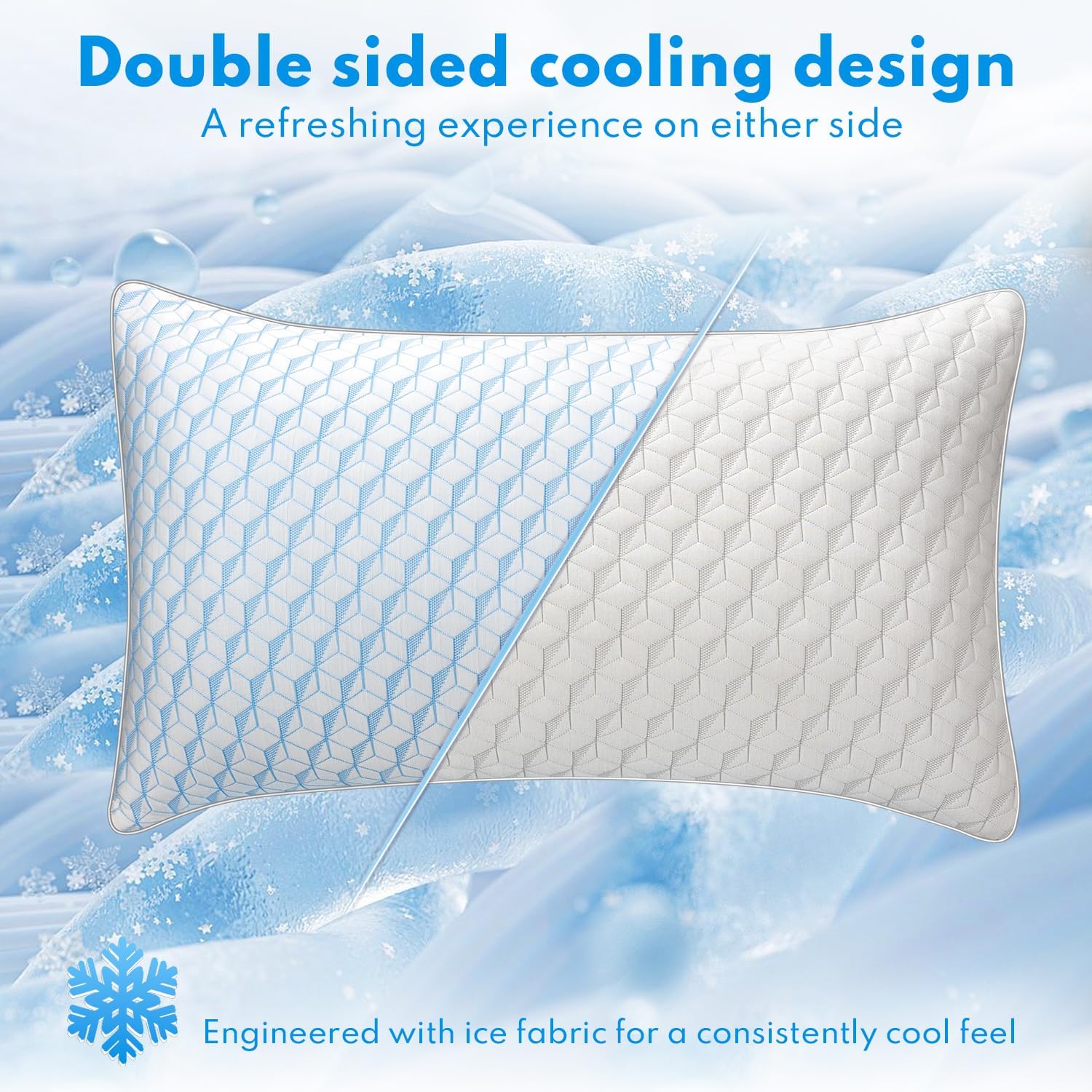 Heycuzi Bed Pillows Queen Size for Sleeping - Breathable Cooling Down Alternative Soft Pillows Set of 2 for Side, Back, and Stomach Sleeper…