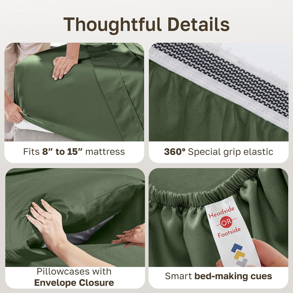 CaliforniaDesignDen California Design Den Soft 100% Organic Cotton Bed Sheets California King Size Set with Deep Pockets - Crisp Percale Sh…