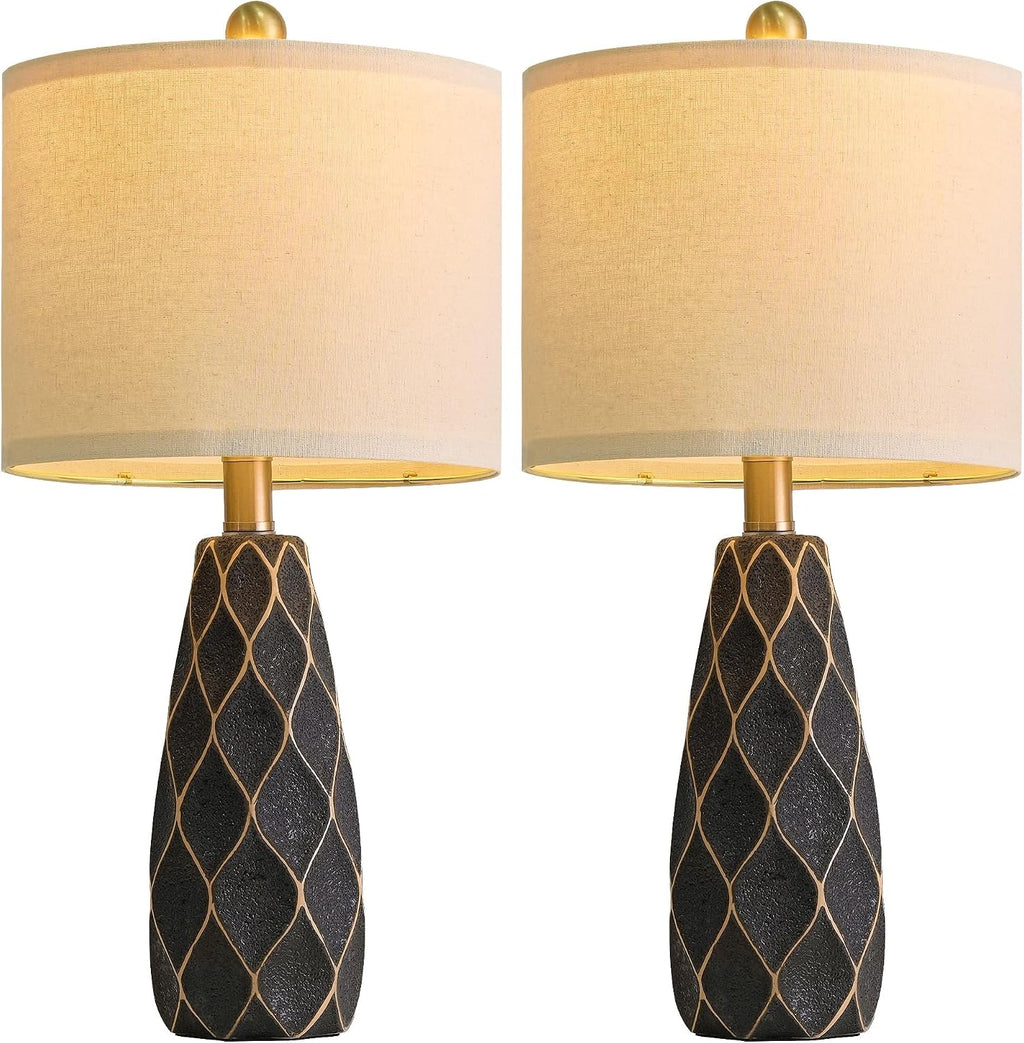 20.75" Small Table Lamps for Living Room Bedroom Lamps Set of 2 Ceramic Modern Boho Bedside Lamps Night Stands Farmhouse Vintage…