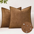 KevinTextile Kevin Textile Waterproof Decorative Pillow Covers Brown 20x20 Inch Pack of 2 Soft Boucle Textured Throw Pillowcases Elegant Ac…
