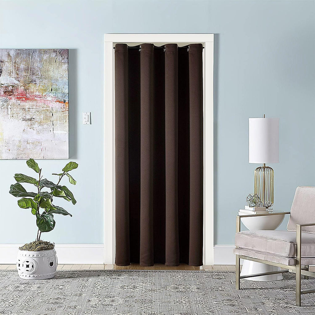 ChrisDowa Blackout Door Curtains for Doorway Privacy, Grommet Closet Curtains for Bedroom Closet Door, Thermal Insulated Temporary Doorway…