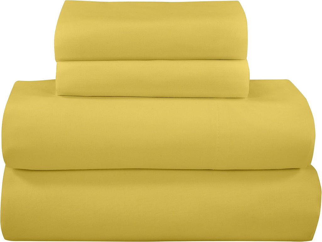 Royalelinens ROYALE LINENS 300 Thread Count 100% Long Staple Combed Cotton Sheet Set - 4 Piece Queen Bed Sheets - 1 Fitted, 1 Flat & 2 Pill…