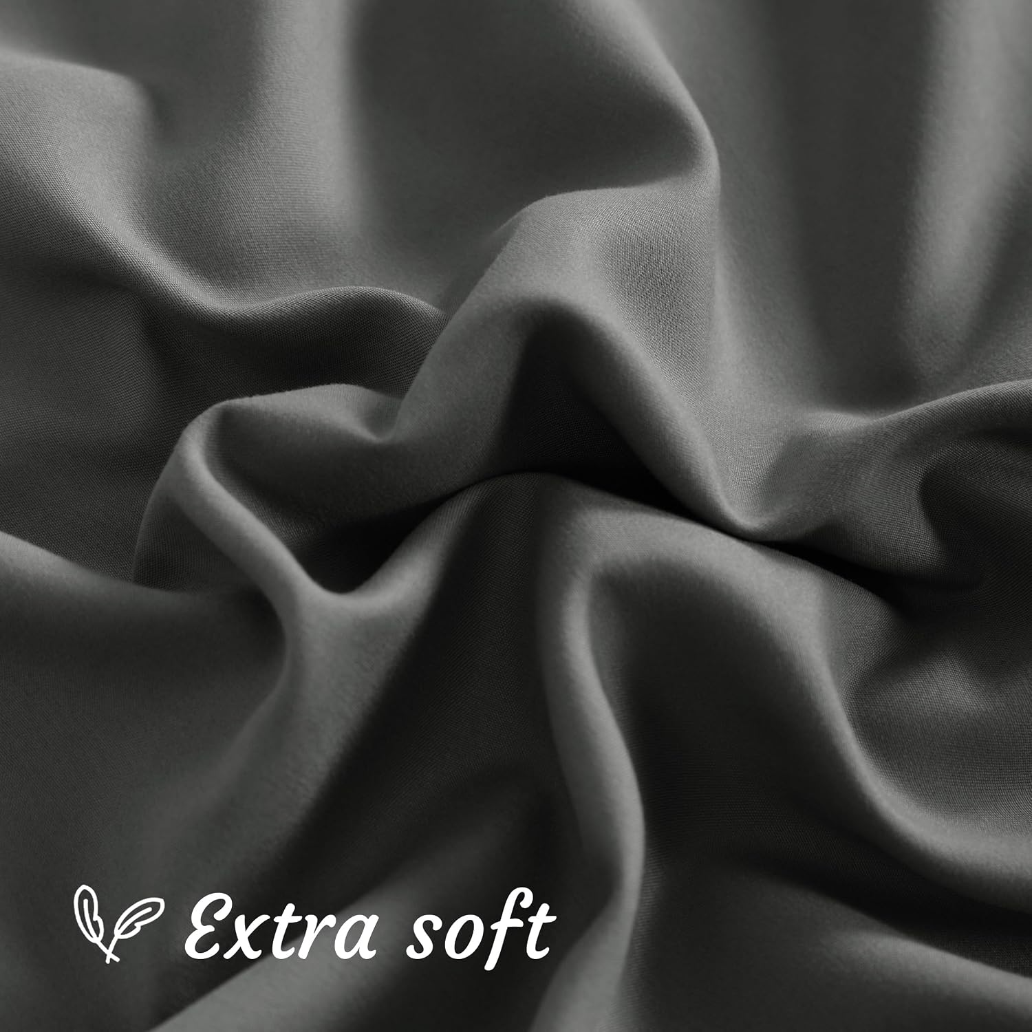 Ntbay Standard Pillow Cases Set of 2, 2 Pack Brushed Microfiber 20x26 Pillow Cases, Soft, Wrinkle, Fade, Stain Resistant Dark Grey Pillow C…