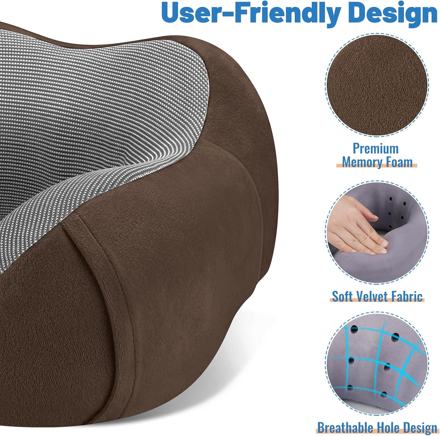 CloudBliss Travel Pillow Premium Memory Foam, Comfortable & Supportive Neck Pillow, Sleeping Neck Pillows for Travel, Airplane Pillow for…