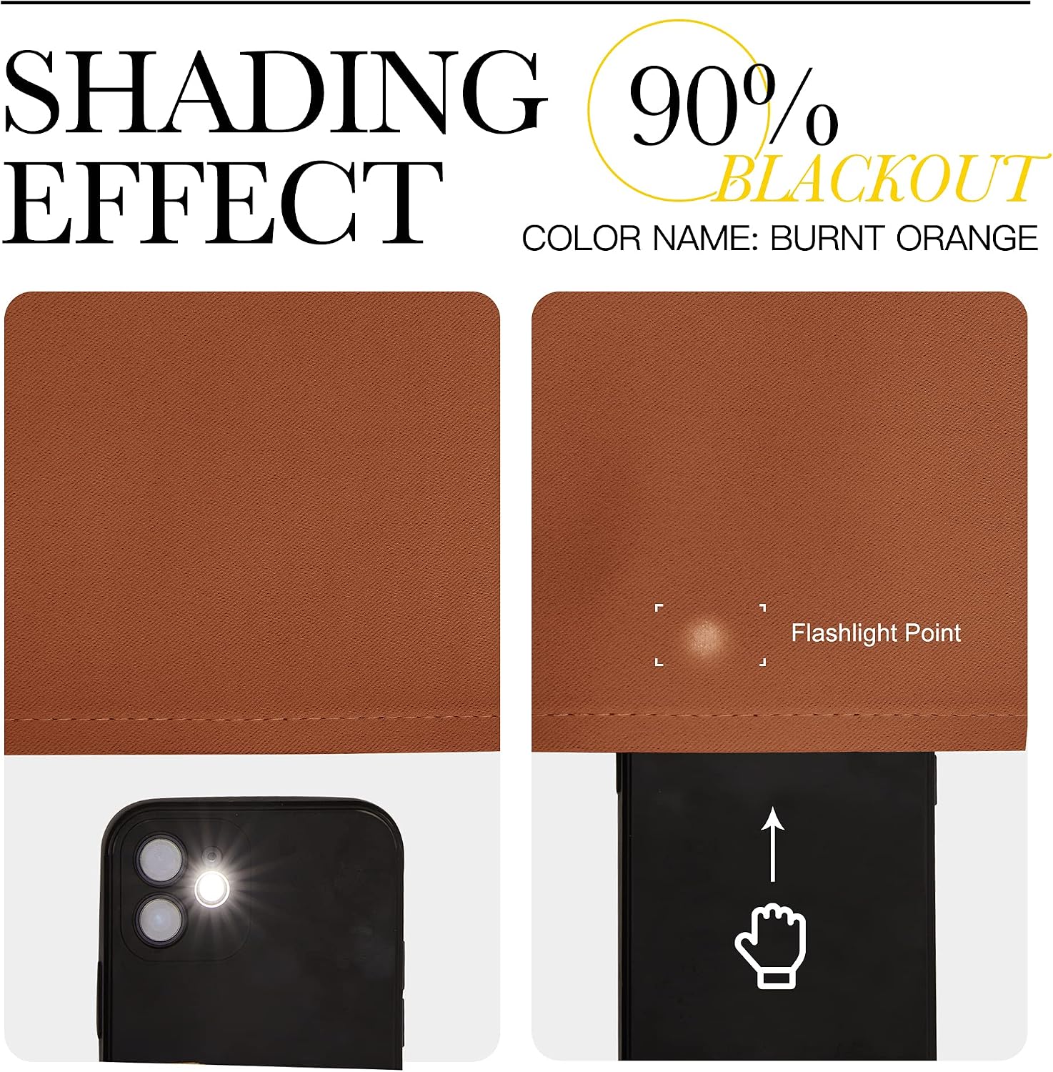 NICETOWN Blackout Curtains and Drapes - Thermal Insulated Solid Rod Pocket Blackout Draperies/Panels (Burnt Orange, 1 Pair, 42 by 36 inches)