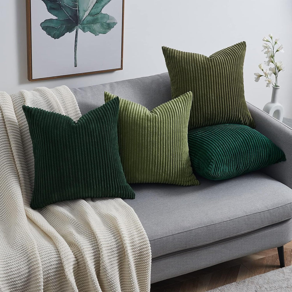 Topfinel Corduroy Throw Pillow Covers Pack of 2 Gray 16"x16" No Insert with Hidden Zipper | Decorative Cushion Covers for Fall, Halloween,…