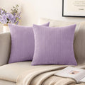 Miulee Pack of 2 Corduroy Pillow Covers Soft Solid Cushion Cases Decorative Boho Square Throw Pillow Covers Lavender Neutral Pillowcases fo…