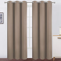 Lemomo Cappuccino Thermal Blackout Curtains/42 x 84 Inch/Set of 2 Panels Room Darkening Curtains for Bedroom 84 Inch silver