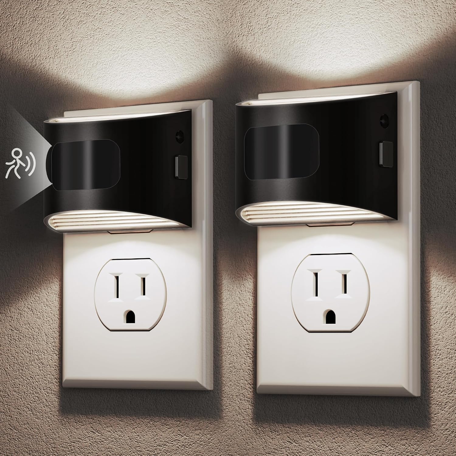 DORESshop LED Night Light[2 Pack], Night Lights Plug into Wall, 3 Mode Plug in Night Light with Motion Sensor, Dusk to Dawn Sensor, 5000K…