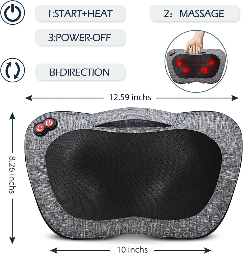 Viktorjurgen VIKTOR JURGEN Shiatsu Back Massager with Heat – Deep Tissue Massage for Neck, Shoulder, Leg, Upper & Lower Back, Electric Kne…