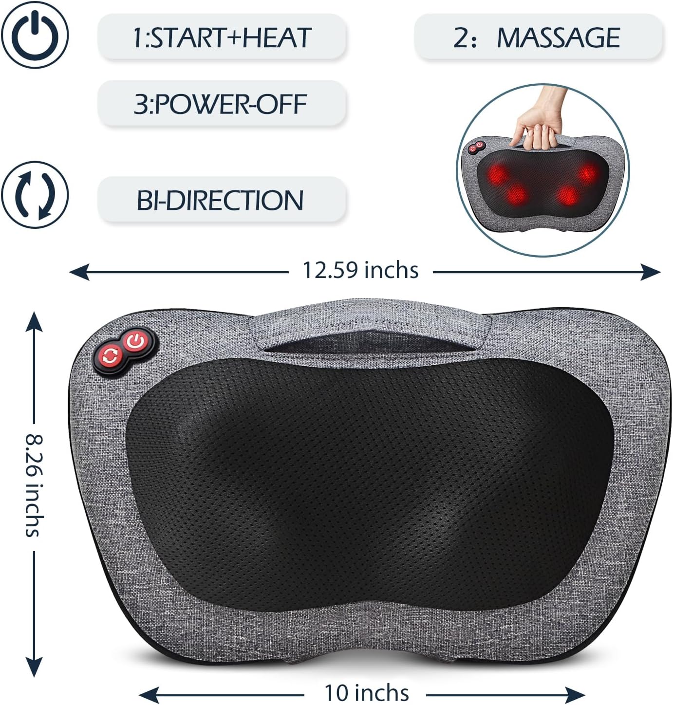 Viktorjurgen VIKTOR JURGEN Shiatsu Back Massager with Heat – Deep Tissue Massage for Neck, Shoulder, Leg, Upper & Lower Back, Electric Kne…