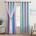 Addsomecolortolife XiDi Blackout Curtains for Girls Kids Bedroom - Blue Purple Green Rainbow Unicorn Design, 34x63 Inch 1 Panel 1.6 inch Bl…