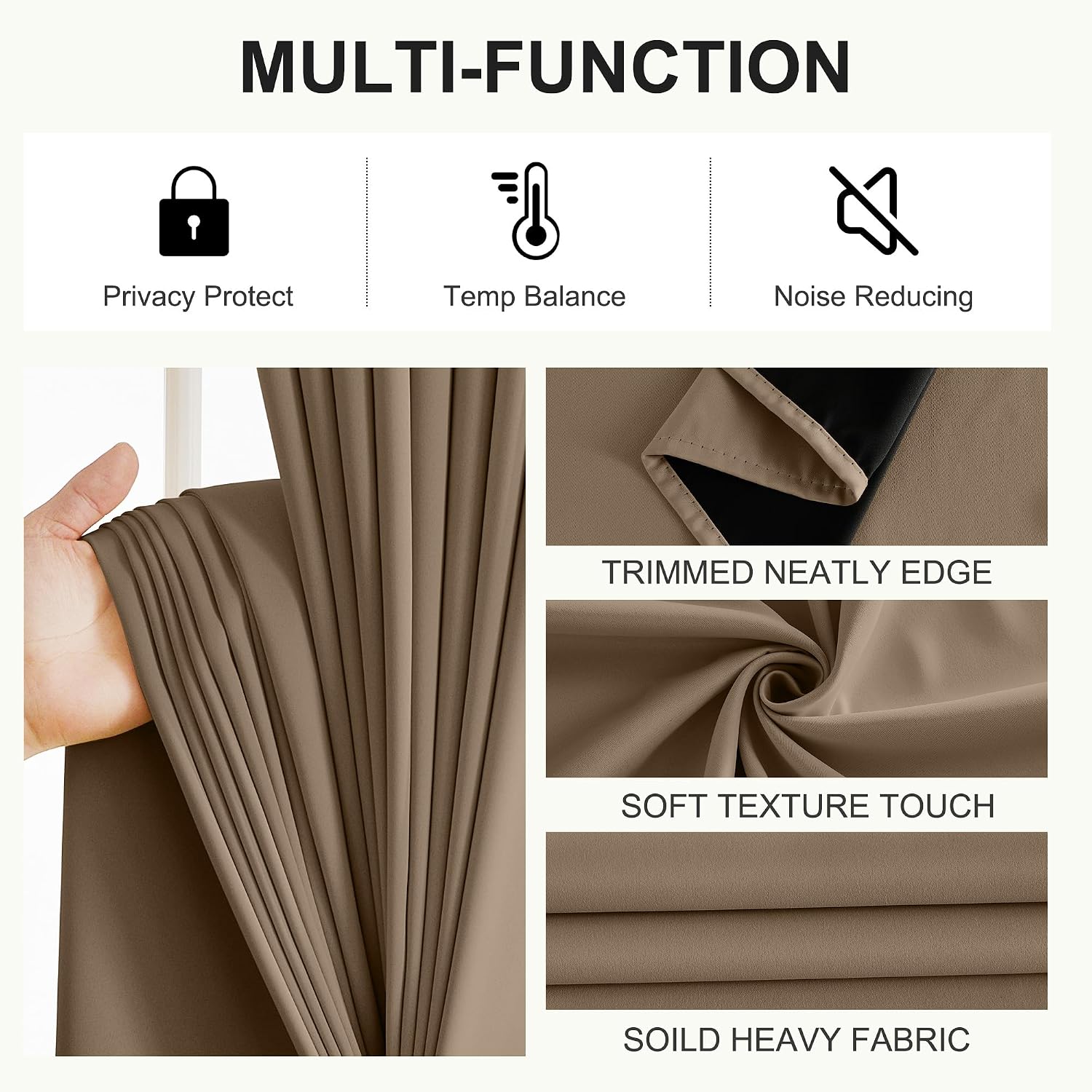 NICETOWN 100% Blackout Curtains for Bedroom 63 Inches Long, Thermal Insulated Room Darkening Window Drapes Grommet for Living Room Energy…