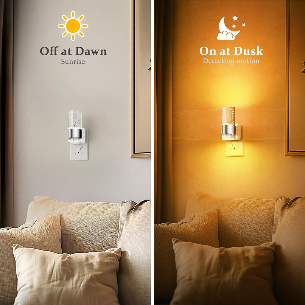 JandCase Night Light, Automatic Night Lights Plug into Wall, 2 Pack Dimmable LED Night Light with Adjustable Brightness, Night Lights…