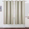Lemomo Light Beige Thermal Blackout Curtains/42 x 72 Inch/Set of 2 Panels Room Darkening Curtains for Bedroom 72 Inch silver
