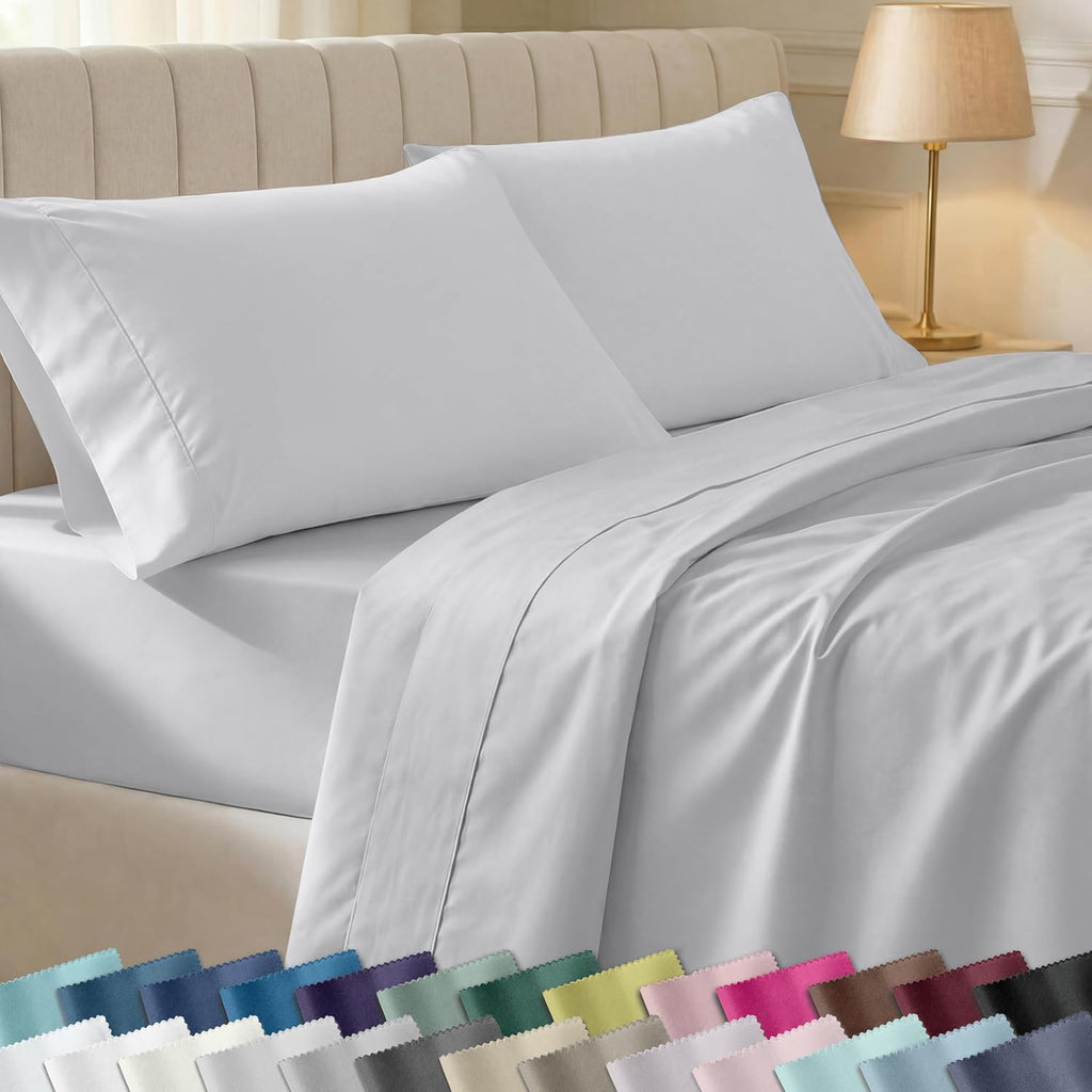 CaliforniaDesignDen California Design Den Soft Cotton Queen Size Bed Sheets Set, 400 Thread Count Good Housekeeping Award Winner, Silky Smo…