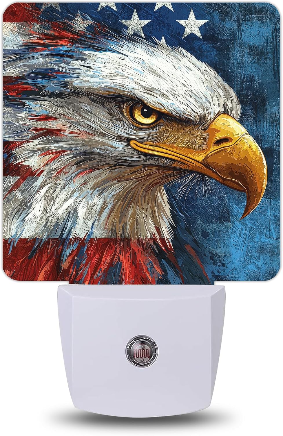 Night Light, Patriotic Bald Eagle Night Lights Plug into Wall Decor for Bedroom Bathroom Hallway Kitchen, Dusk to Dawn Sensor Gift for…
