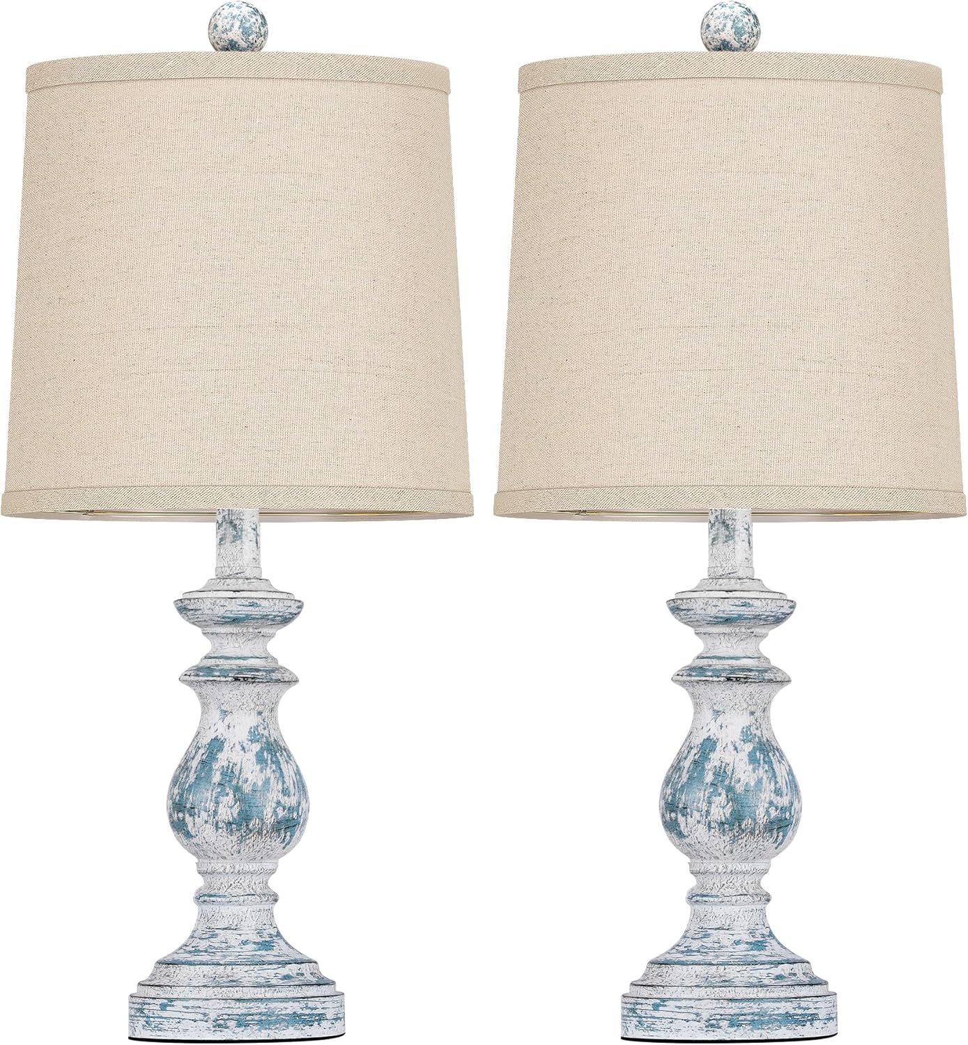PARTPHONER Traditional Table Lamp Set of 2, Rustic Farmhouse Table Lamps for Living Room Bedroom, 22" Bedside Desk Lamps Vintage…