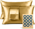 PureBedding Pure Bedding Satin Pillowcase 2 Pack - Queen Size (20"x30", Gold) - Silky Pillow Cases for Hair and Skin - Satin Pillow Covers…