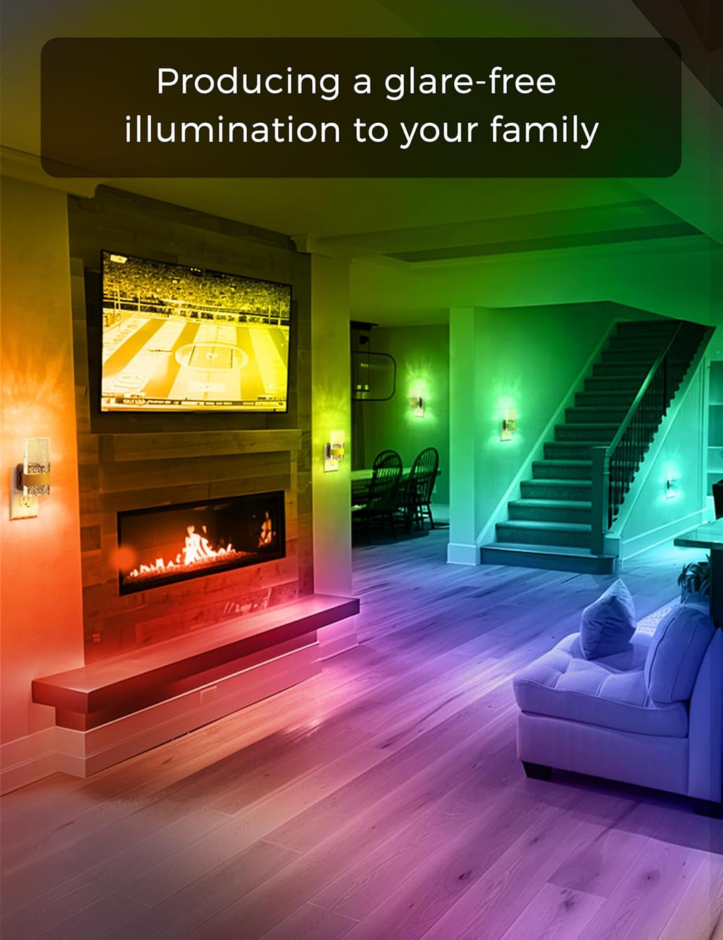 L LOHAS LED Night Lights Plug Into Wall [2 Pack], Color Changing Night Light with Dusk to Dawn Sensor, RGB 180° Rotating Night Light…