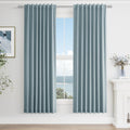 Guken Blue 100% Blackout Linen Curtains 72 Inch Length 2 Panels Set for Living Room Bedroom Back Tab Thermal Insulated Black Out Drapes Roo…