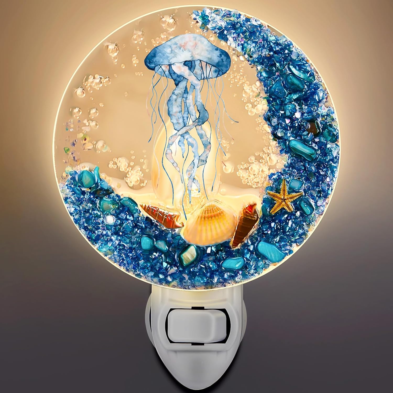 Hortsun Plug in Seashell Night Light Ocean Sea Animal Decorative Night Light Plug in Beach Lamps Vintage Ocean Lamps for Adult for Home…