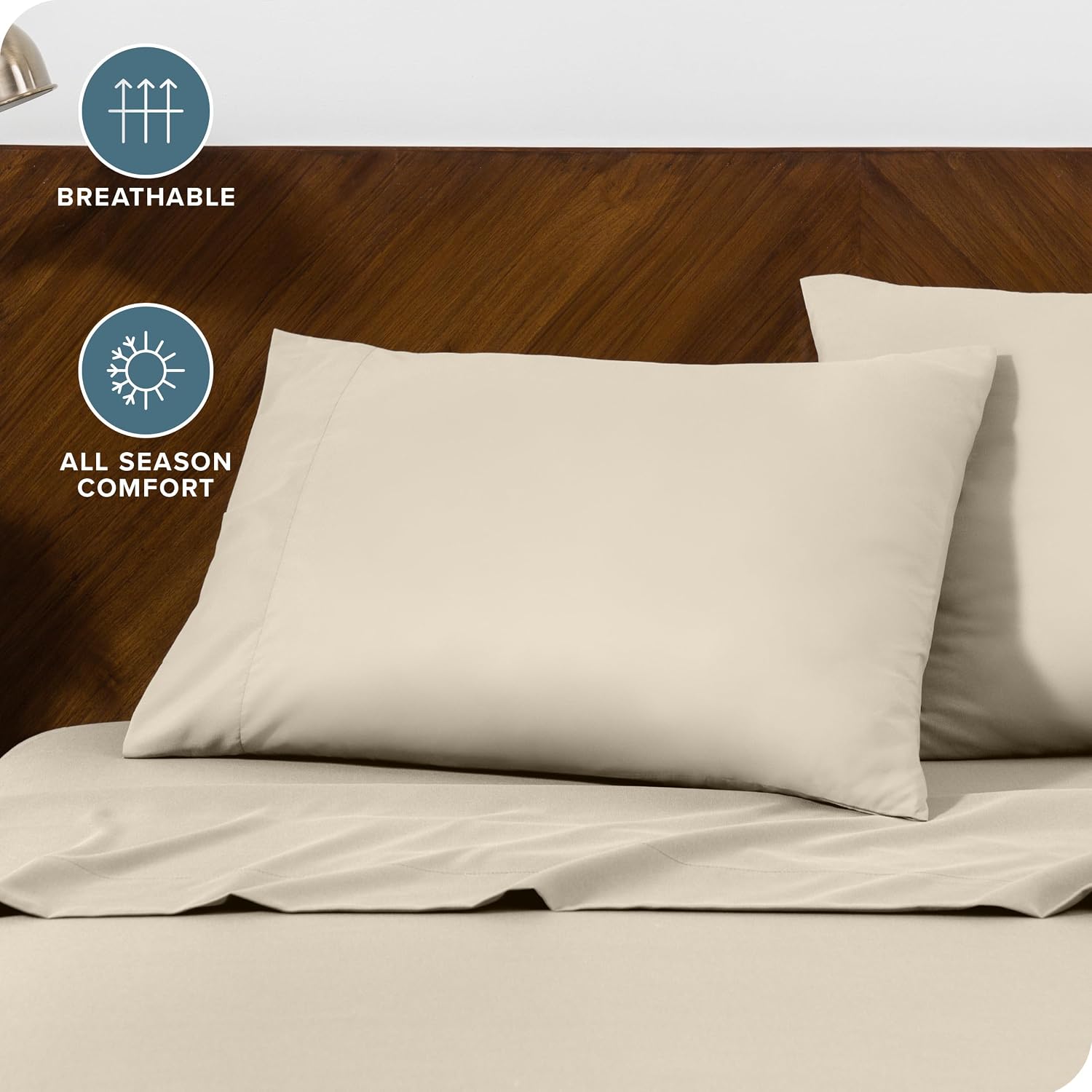 BareHome Bare Home Microfiber Pillow Cases - Queen Size Set of 2 - Cooling Pillowcases - Double Brushed - easy maintenance - Envelope…