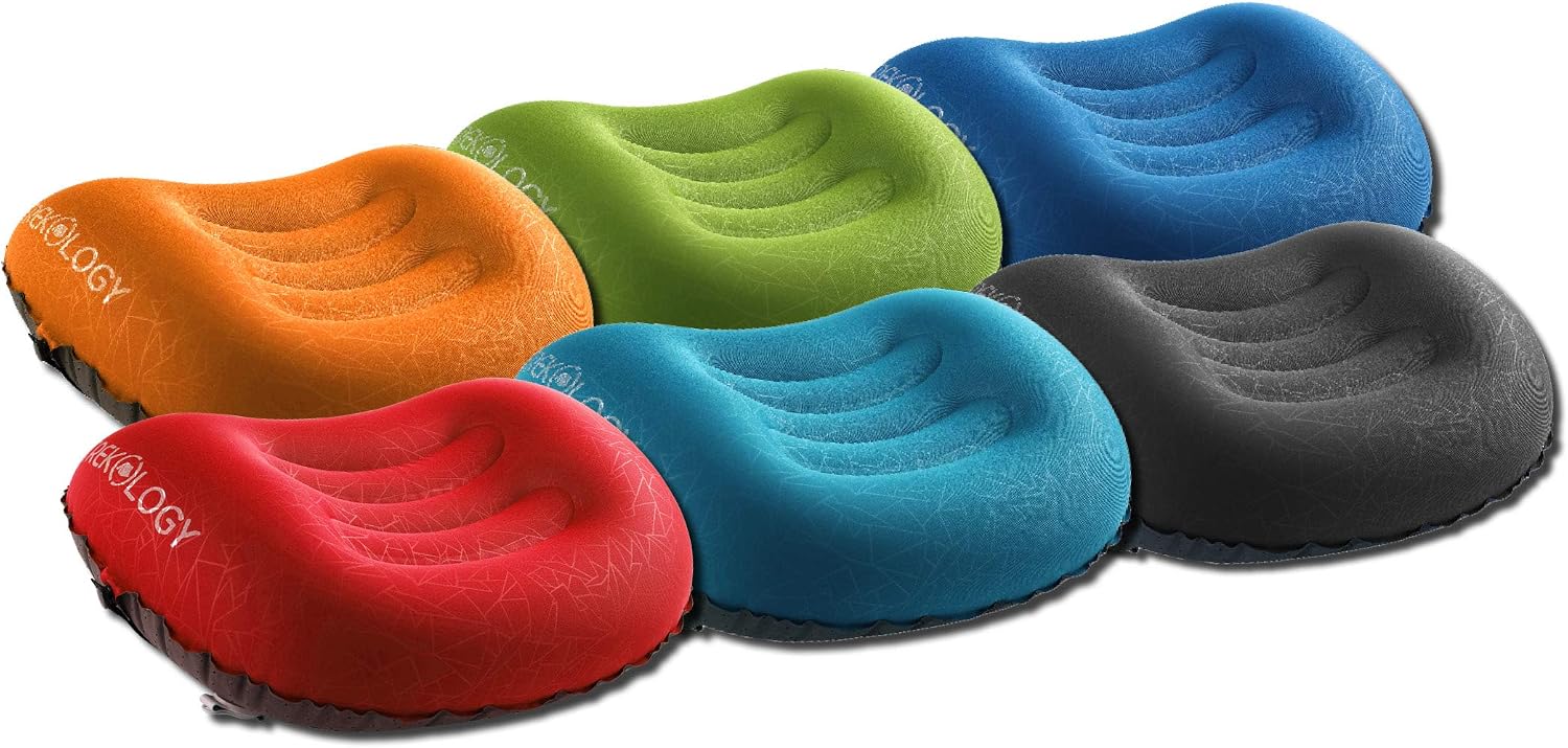 TREKOLOGY Ultralight Inflatable Camping Travel Pillow - ALUFT 2.0 Compressible, Compact, Comfortable, Ergonomic Inflating Pillows for…