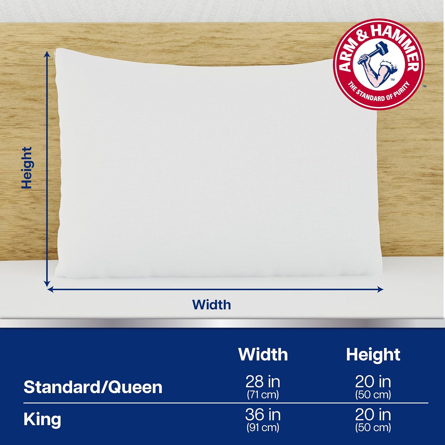 Arm & Hammer Eco Performance Zippered Pillow Protector with Tencel, 2-Pack, Standard/Queen