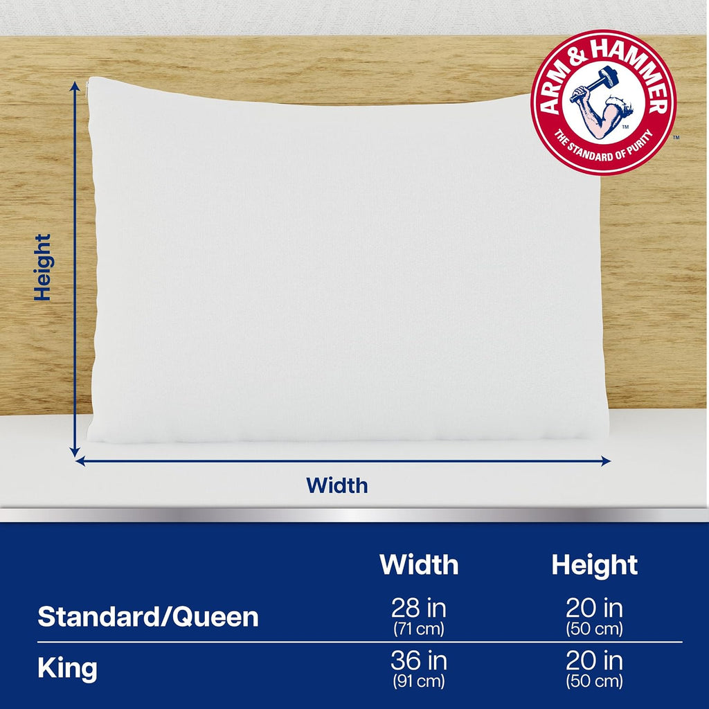 Armhammer Arm & Hammer Eco Performance Zippered Pillow Protector with Tencel, 2-Pack, King White