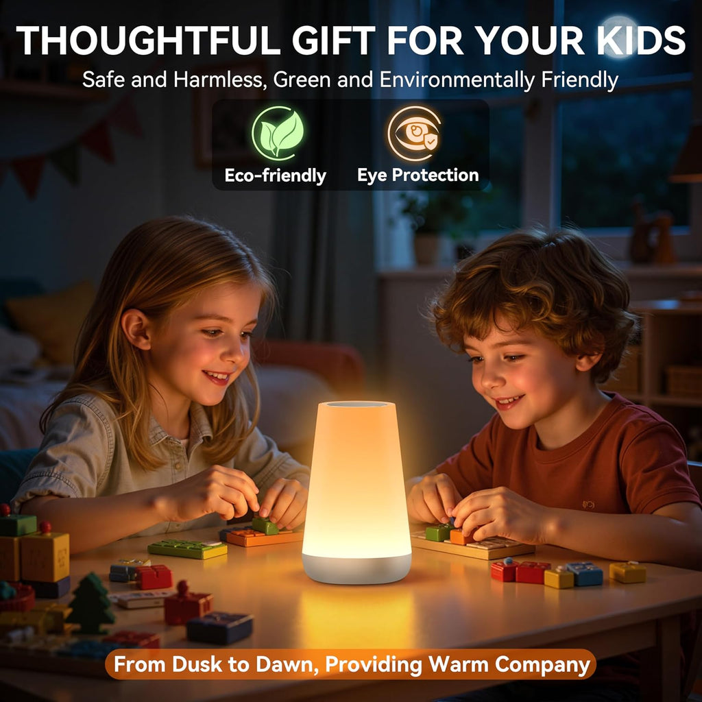 Auxmir Rechargeable LED Night Light, Touch & Remote Control Bedside Lamp with 13 Colors, 5 Brightness Levels, Portable Table Lamp for…