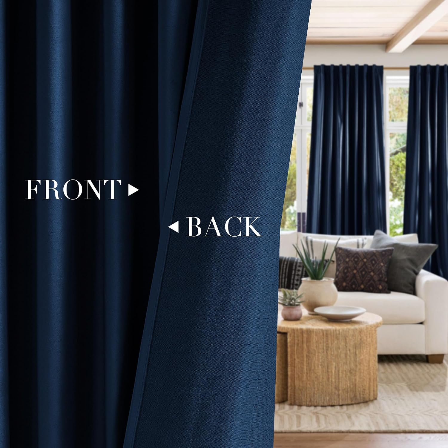 Nicetown Navy Blue Velvet Curtains Blackout for Bedroom, Rod Pocket & Back Tab Room Darkening Soft Luxury Window Treatments Heavyweight Win…