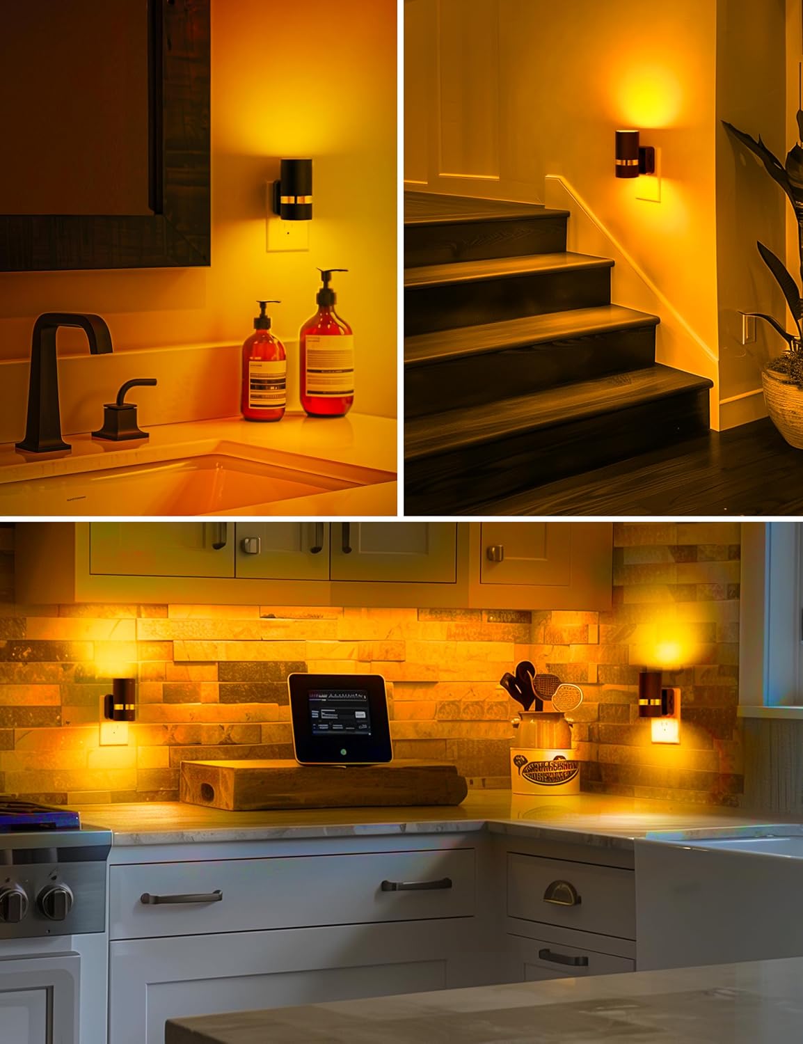 L LOHAS LED Night Lights Plug into Wall, Dusk to Dawn Sensor, Amber Night Light Plug in for Kids, 0-100LM, Ideal for Bedroom, Hallway…