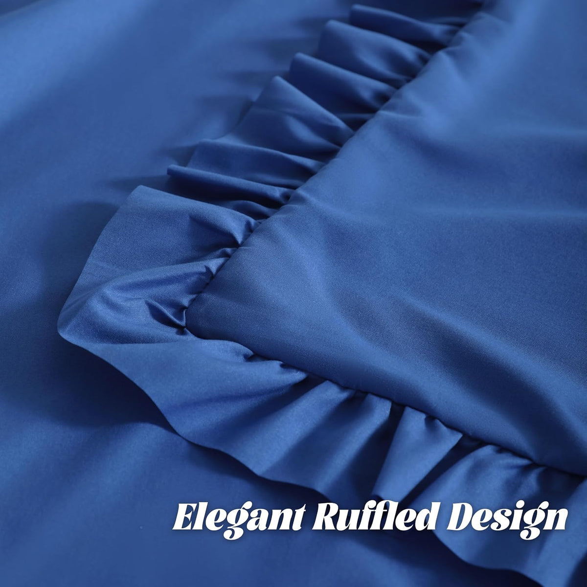 Bedsum Ruffled Pillow Shams Queen 20x30 Set of 2, Brushed Microfiber Pillowcases with Envelope Closure, Soft Wrinkle-Resistant, Royal Blue…
