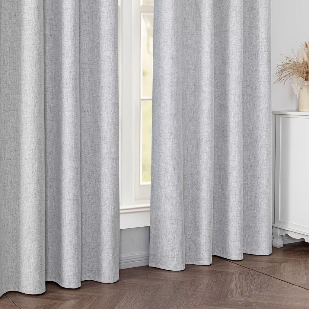 Igemaeve 100% Blackout Curtains for Bedroom 1 Panel, Off-White Curtians 84 Inch Length Thermal Insulated, Blackout Grommet Drapes for Livin…