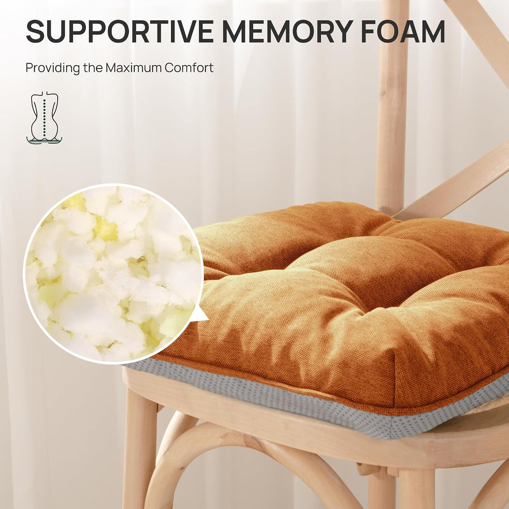 Love's cabin Memory Foam Chair Cushions Set of 4, 19"x19"x3.5" Indoor & Outdoor Seat Pads for Dining, Kitchen, Office, Patio Chairs…