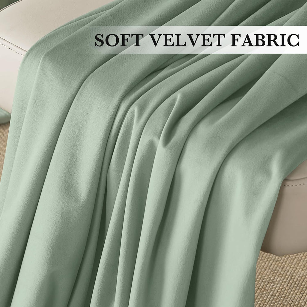 Rybhome RYB HOME Aqua Velvet Curtains for Bedroom Living Room, Thermal Insulated Privacy UV Heat Blocking Luxurious Soft Rod Pocket Back Ta…