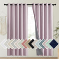 NICETOWN Pink Vintage Linen 100% Blackout Curtains for Playroom, Thermal Insulated Curtains 72" Long, Noise Reducing Window Treatment…