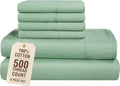 Casa Platino 100% Cotton Sheets Cal King, 6 Piece Bed Set with 500 Thread Count Silky Sateen Finish, Ideal for Everyday Use, 15 Inch Deep…