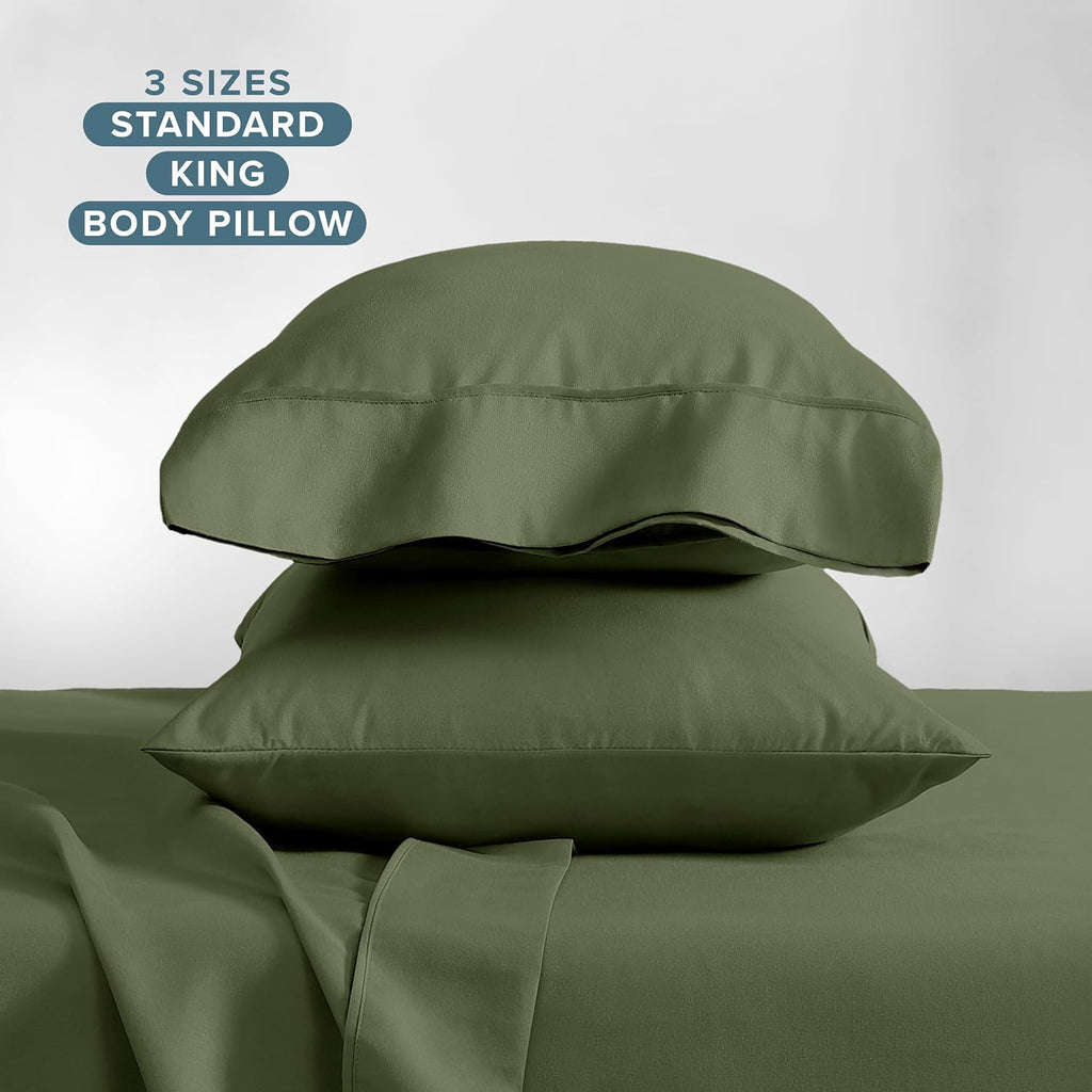 BareHome Bare Home Microfiber Pillow Cases - King Size Set of 2 - Cooling Pillowcases - Double Brushed - Cypress Pillowcases 2 Pack - Easy…