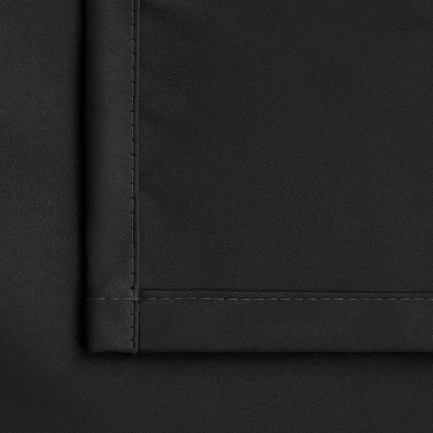 BGment Blackout Curtains - Grommet Thermal Insulated Room Darkening Bedroom and Living Room Curtain, Set of 2 Panels (38 x 54 Inch, Black)…