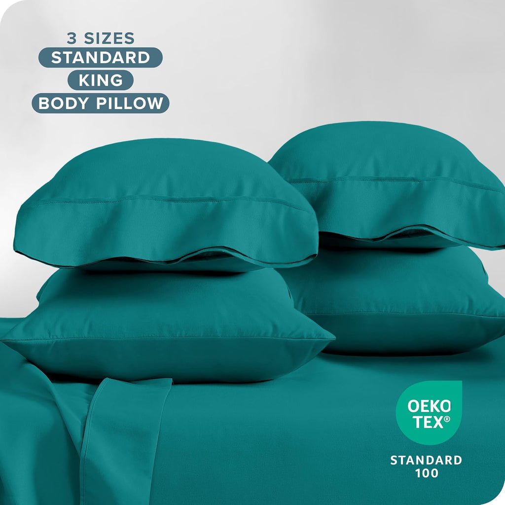BareHome Bare Home Microfiber King Pillowcase Set of 4 - Emerald, 20x40