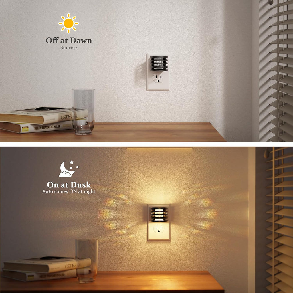 JandCase LED Night Light, [2 Pack] Bubble Night Lights Plug into Wall, Dimmable Nightlight with Dusk to Dawn Sensor, Amber/3000K/5000K &…