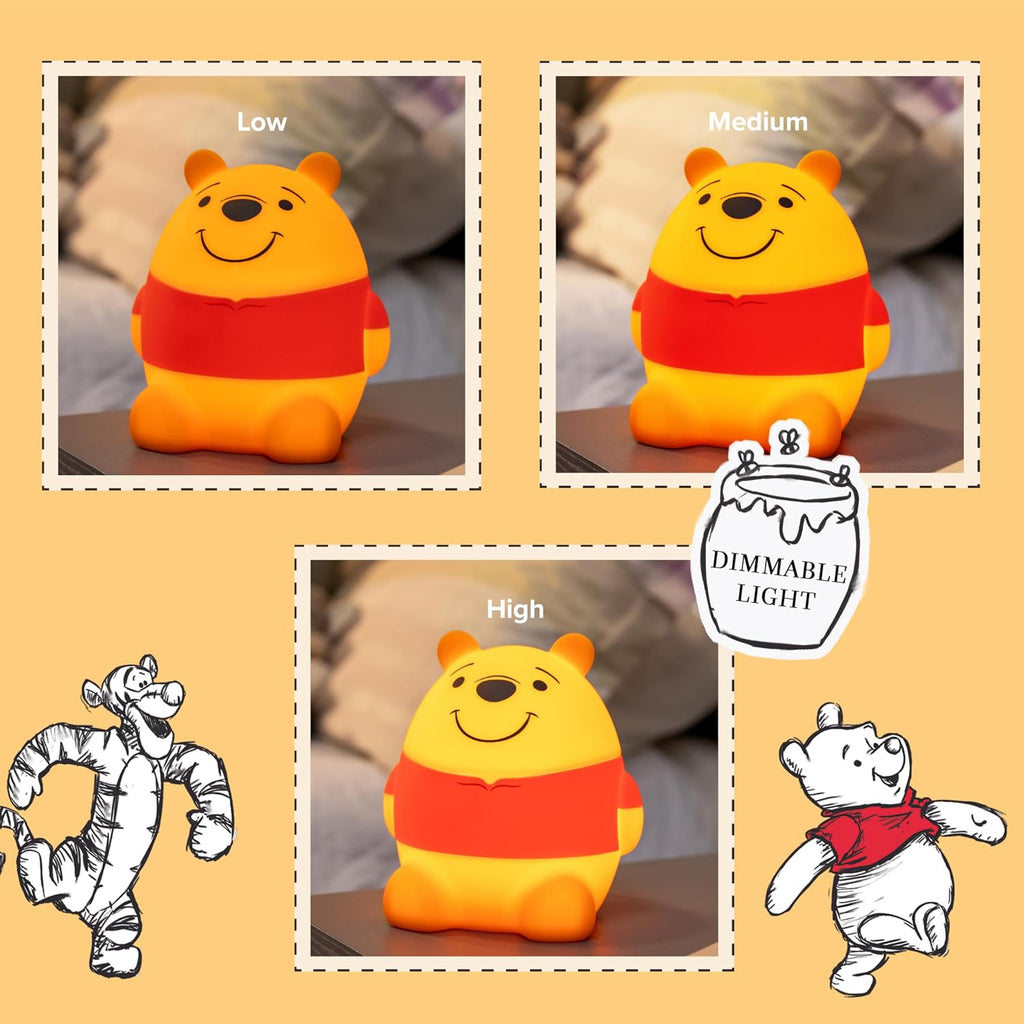 Disney Winnie the Pooh Squish Light, Night Light for Kids, USB Lamp, Battery Operated, Dimmable, Ideal for Bedroom, Playroom, Living…