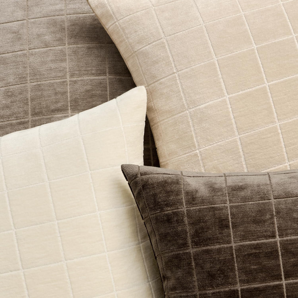 Miulee Decorative Chenille Check Throw Pillow Covers Vintage Plaid Couch Pillows 22x22 Inch Set of 2 Neutral Boho Farmhouse Cushion Covers…